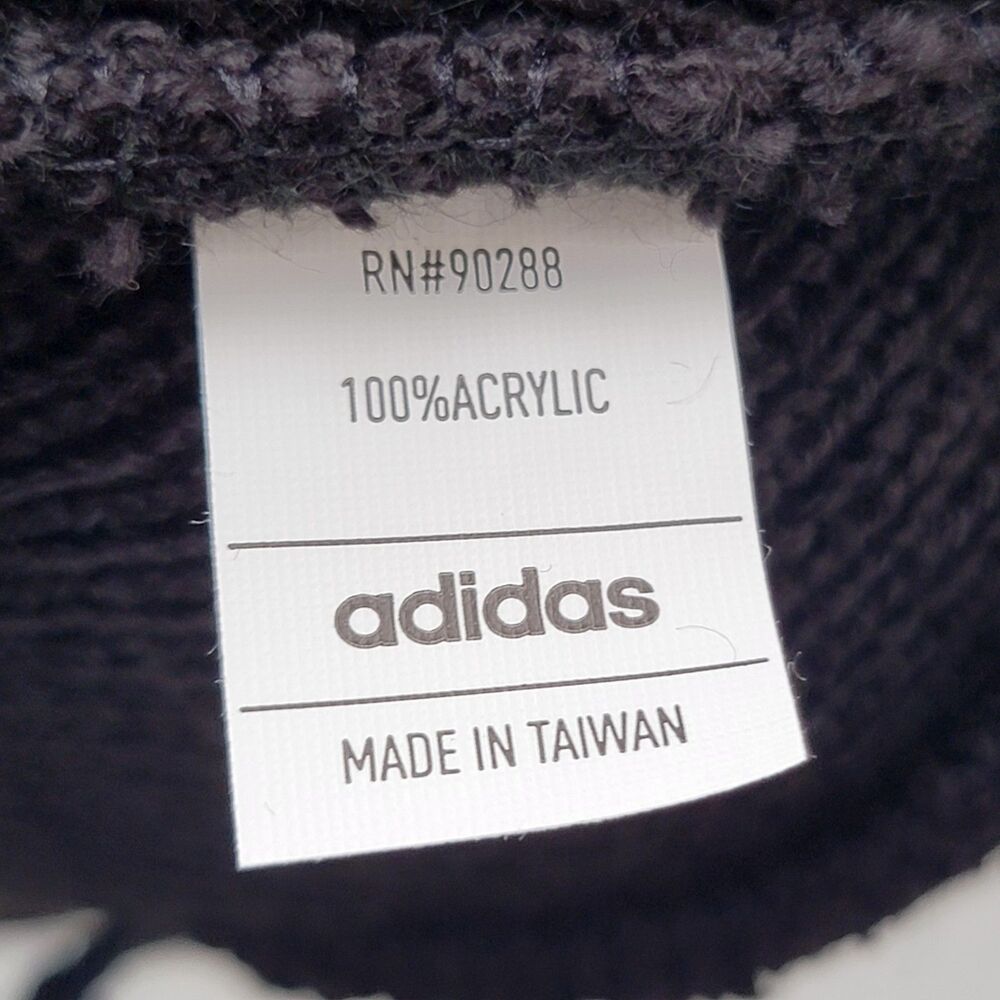 NWT Adidas Men's Beanie OS Black Hat White Logo Winter Cap Outdoors Ski Skater - Picture 6 of 9
